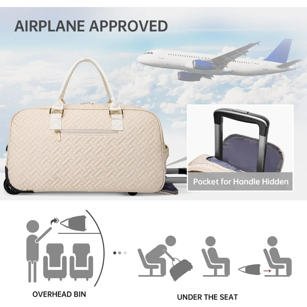 حقيبة سفر نسائية مع جيب للأحذية، يمكن حملها طوال الليل وعطلة نهاية الأسبوع، وحقيبة أدوات الزينة، وحقيبة صالة الألعاب الرياضية للأشياء المبللة