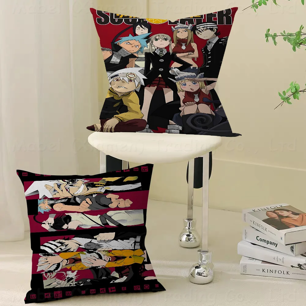 Soul Eater Pillow Covers Cartoon Sofa Decorative Home Double-sided Printing Short Plush Cute Cushion Cover