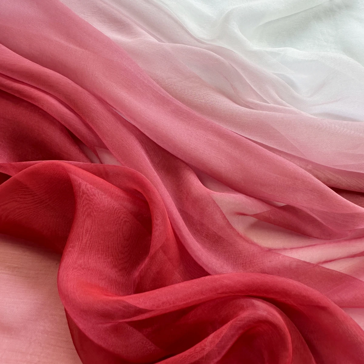 YLM 30D Brocade Crepe Chiffon Fabric Light Transparent Hanfu Fabric Silk Pleated Skirt Elegant Festival Scene Decoration