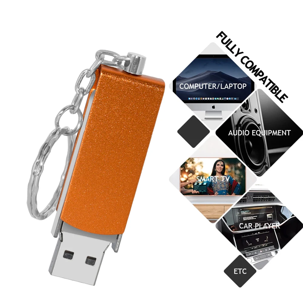 Stainless Steel USB 2.0 Pen Drive 128GB USB Flash Drive 16GB 32GB 64GB 4GB Pendrive USB Stick with Keychain Flash Drive U disk