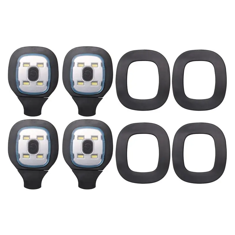 

ABWR-4Pcs USB-перезаряжаемый фонарь для шапки-бини с LED-подсветкой, сменная фара-насадка для шапки, DIY-подсветка для шапок для мужчин и женщин