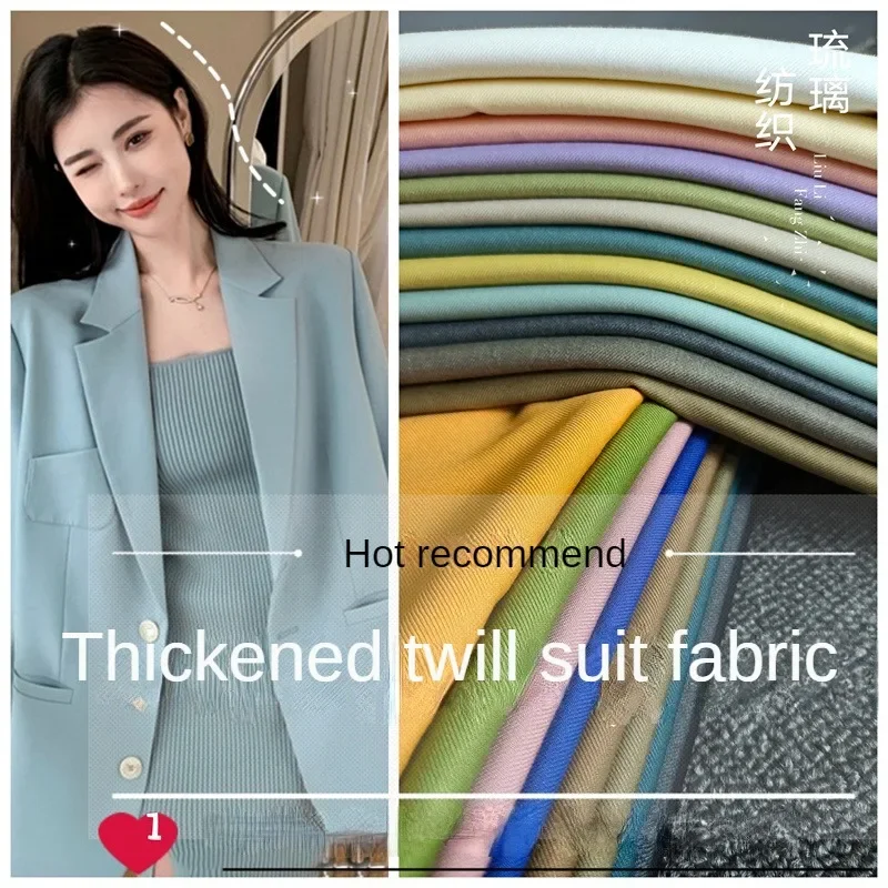 Twill Suit Fabric By The Meter for JK Uniform Skirt Windbreak Coats Pants Diy Sewing Cloth Anti-wrinkle Thickend Soft Plain Gray