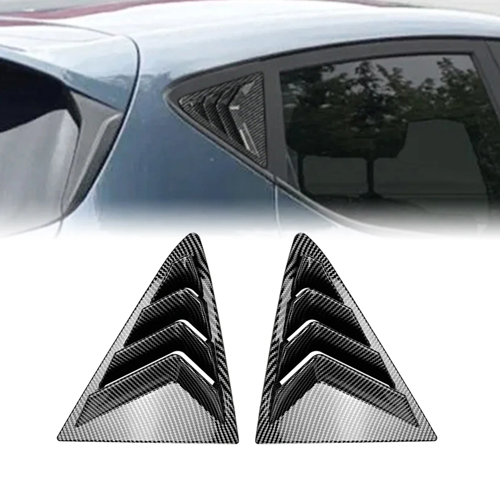 

New！ Rear Window Side Louver Shutter Trim Cover For Ford Fiesta MK8 2018-24 Tail Sunshade Windshield Deflector Sun Shade Blind S