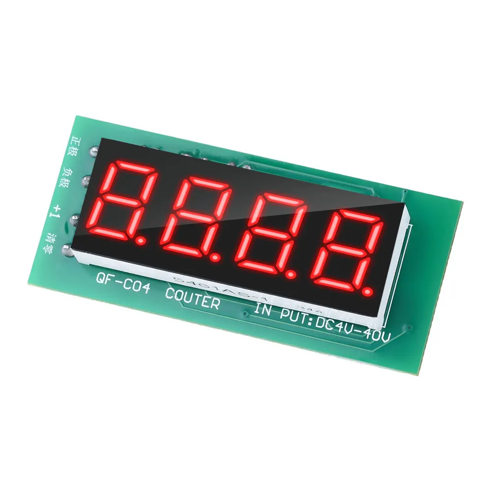 DC 4-40V 0-9999 Trigger Digital Counter Module Accumulator 4-Bit Red Blue 0.56In Digital Tube Display With Memory Function