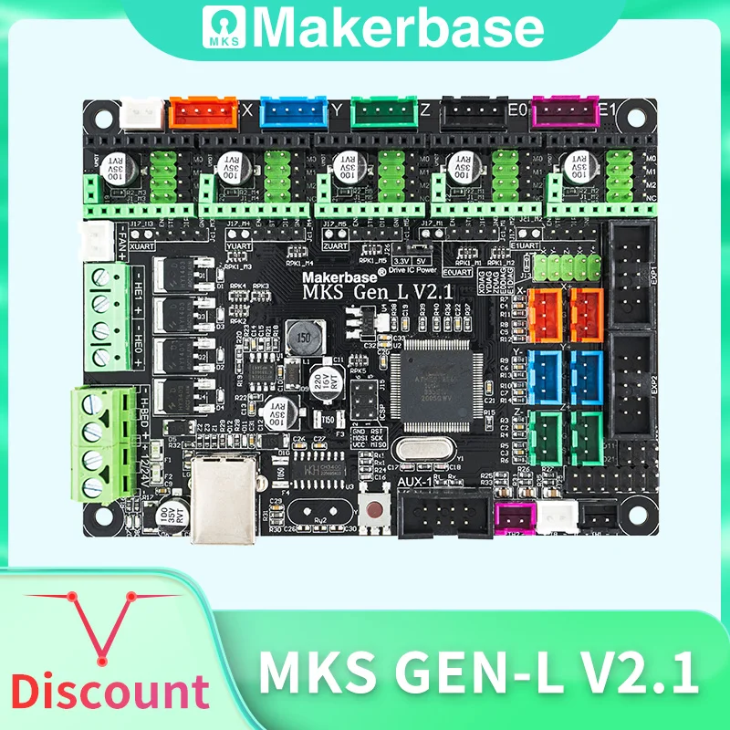 Makerbase MKS Gen_L 2.1 Części drukarki 3D Płyta sterująca Obsługa TMC2209 2208 Tryb Uart Gen L