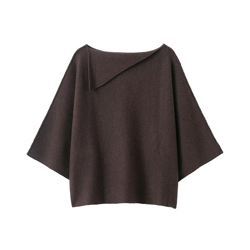 Willshela Women Fashion Solid Loose Knitted Pullover Sweater Vintage O-Neck Long Sleeves Female Chic Lady Tops image 3