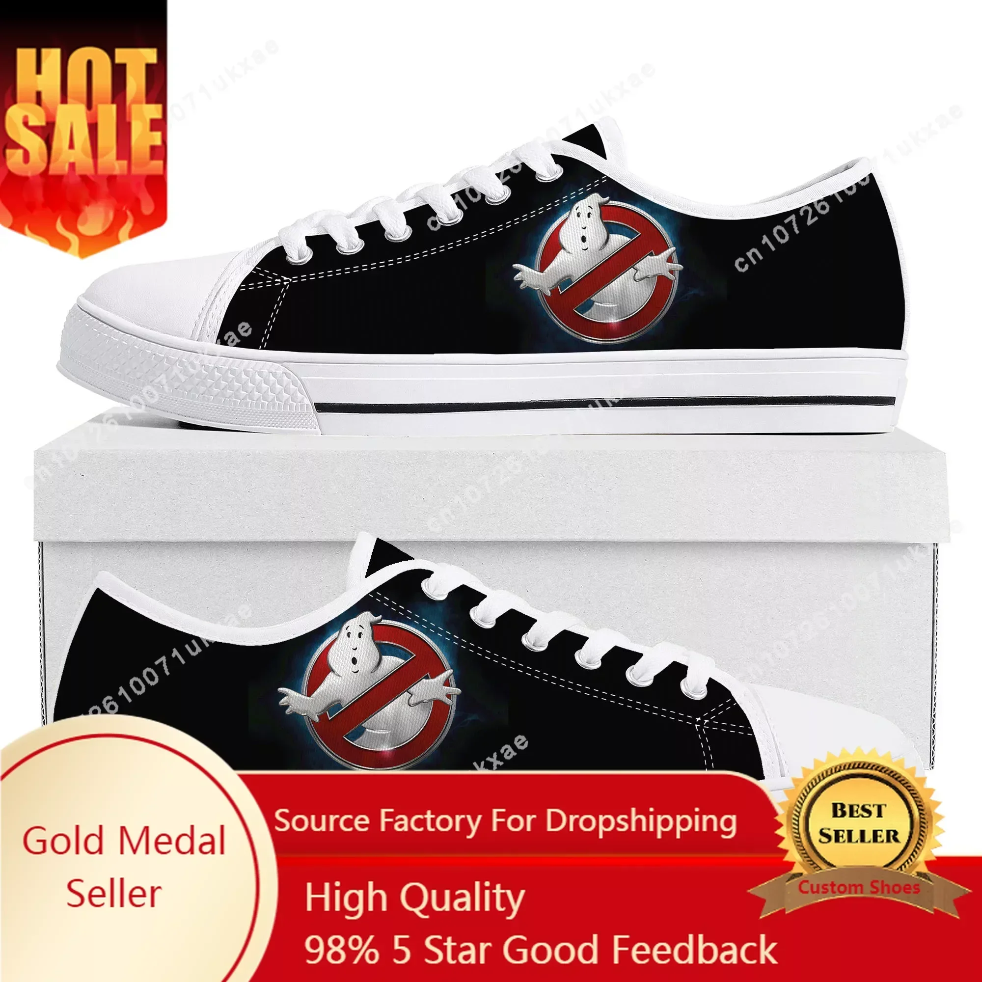 G-Ghostbusters classic movie Low Top Sneakers Mens Womens Teenager Canvas Sneaker Casual Custom Made Shoes Customize DIY Shoe