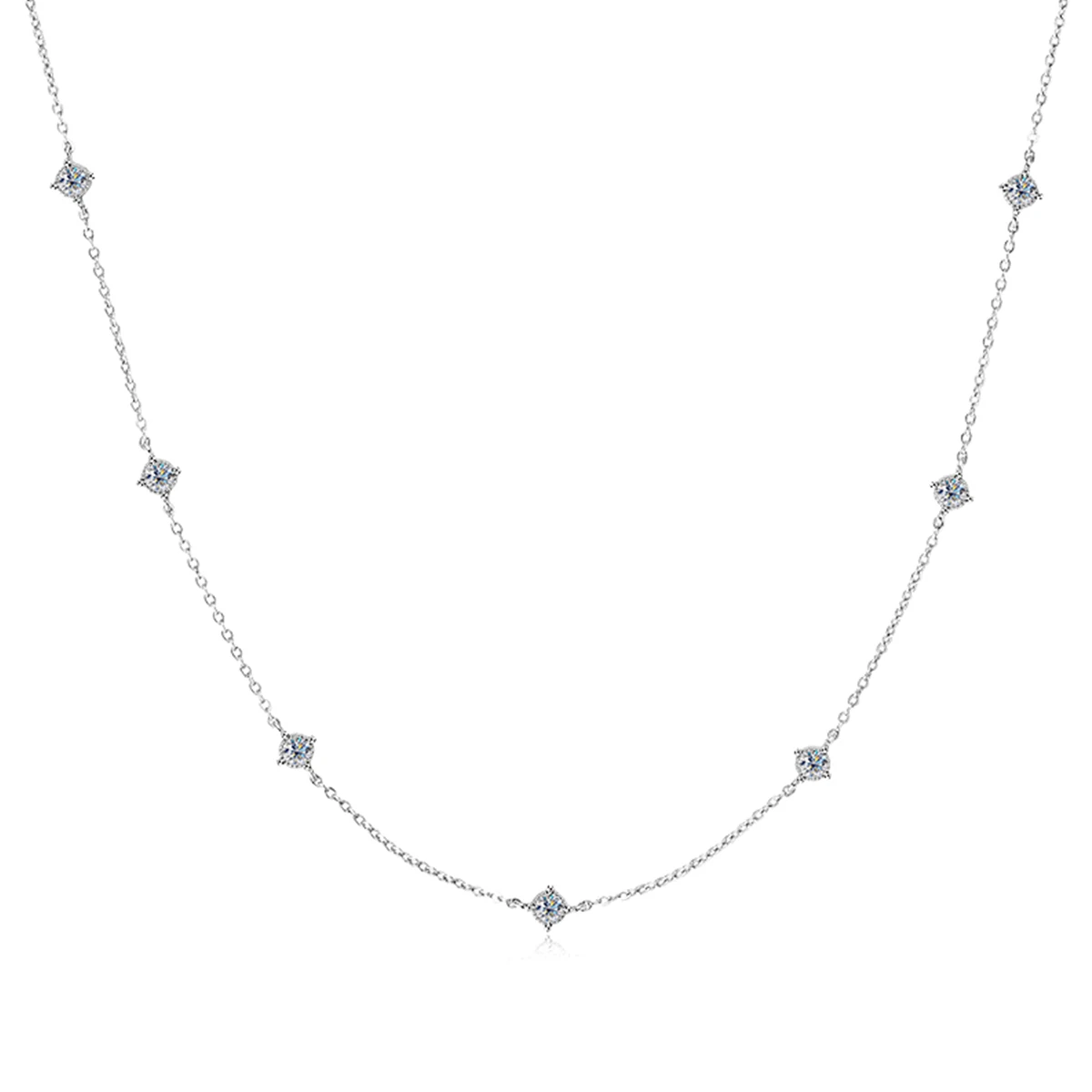 

NMO-040 S925 Silver Plated 18K Gold Moissanite Star Necklace 0.7CT