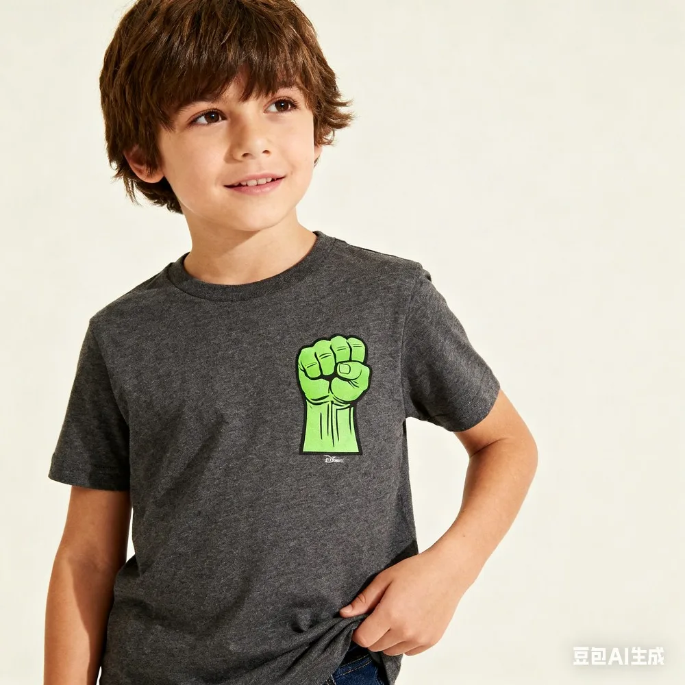 

Brand Disney Trend Summer Pure Cotton Thickened Short-sleeved Printed T-shirt Boys and Girls Loose Casual Six-color Trend