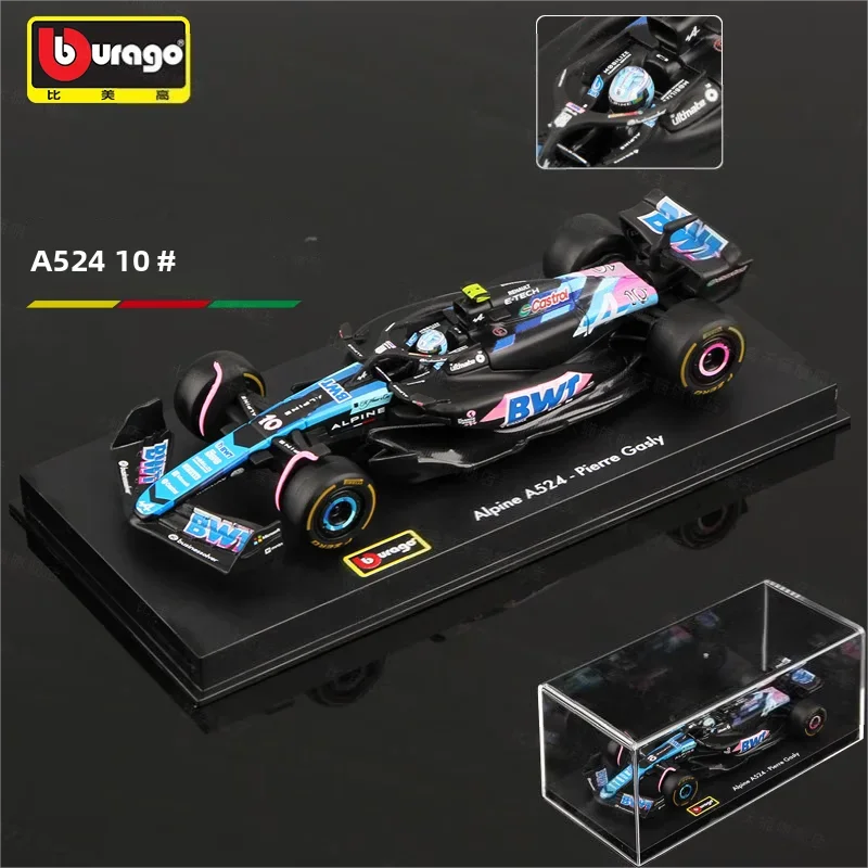 Bburago 1:43 BWT Alpine F1 Team A524 Alloy Diecast Model Car High Simulation Formula Racing Collectible Display Gift - view 2