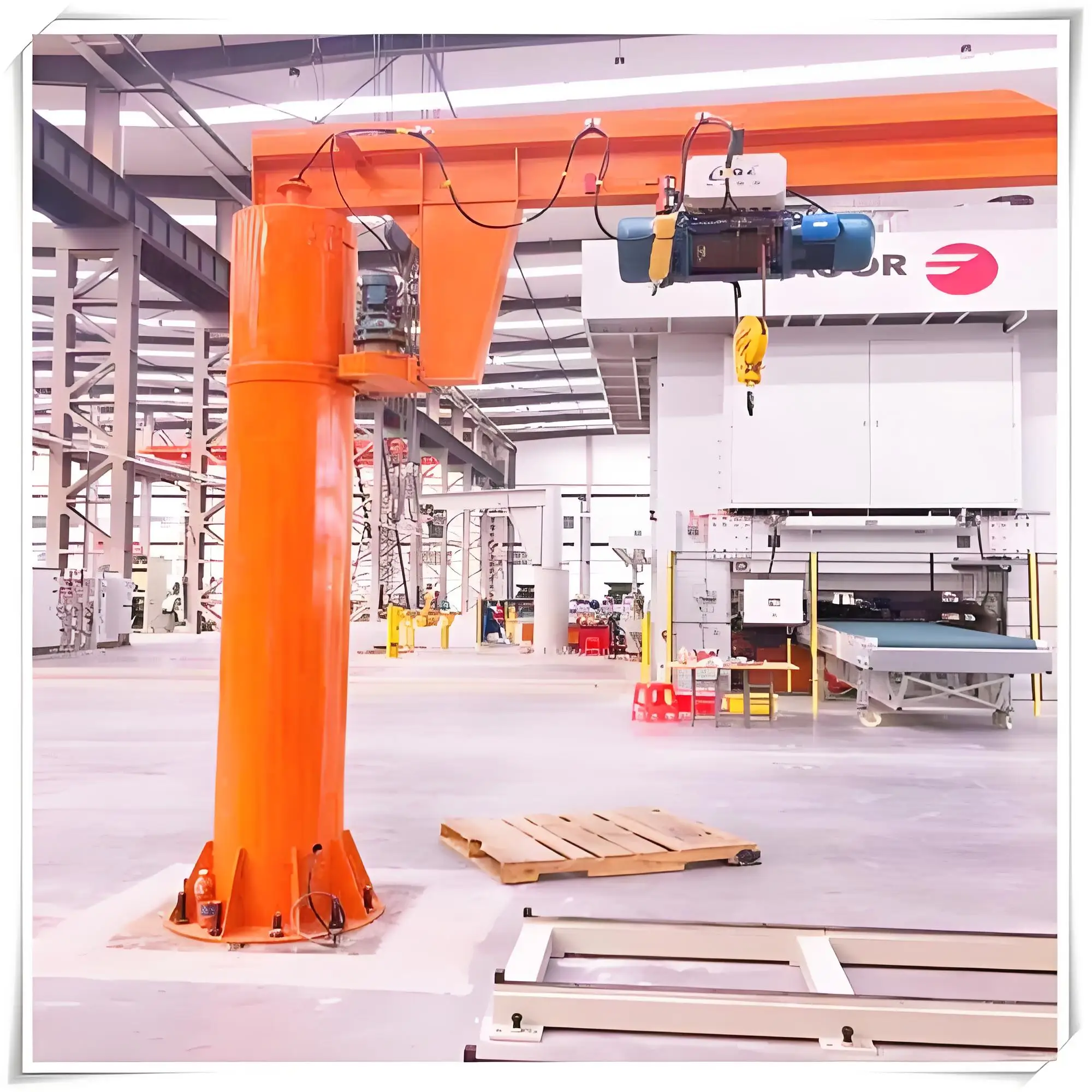 BZD Type Single Arm Electric Wireless Remote Control Workshop Fixed Column Cantilever Jib Cranes Gear and Motor Core Components