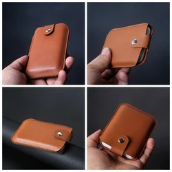 High Quality Leather For Apple Magsafe External Battery Case Wireless Magnetic Battery Cover Black All-inclusive Shockproof Soft
