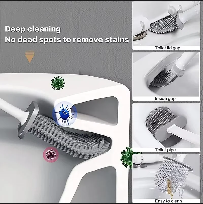 Hanging Silicone Toilet Brush - Toilet Brush Holder review and price