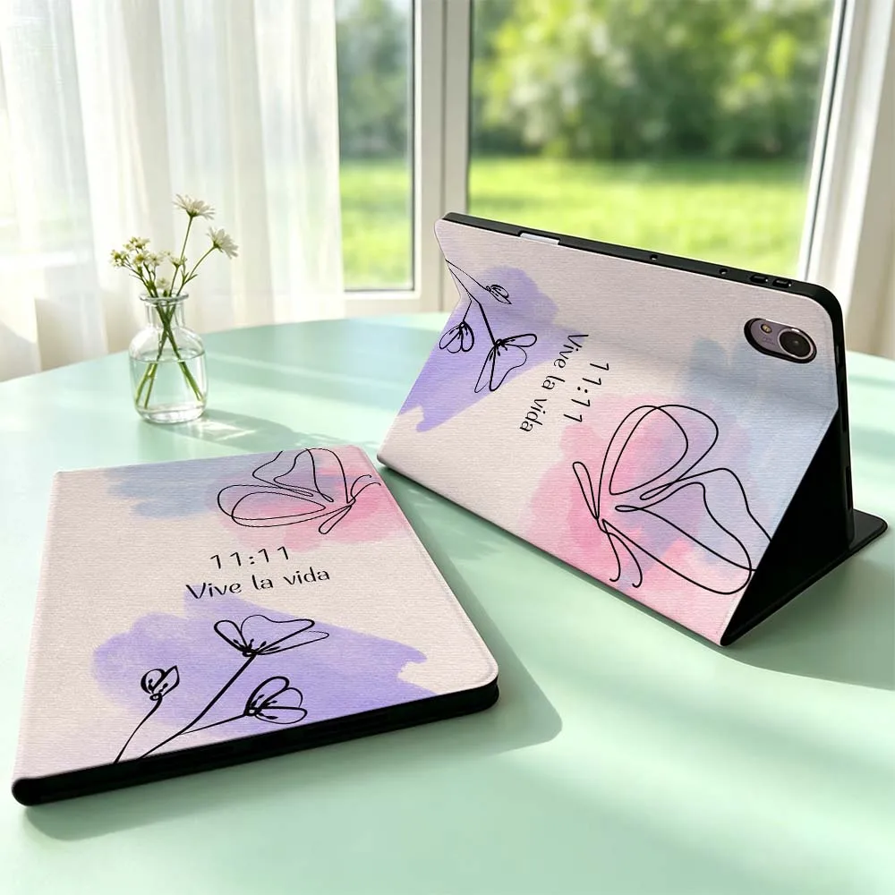 Pink and Purple Pen Tray For Huawei MediaPad MatePad Honor Pro V6 9 V8 X9 X 10 13.3 12.3 11 11.5 Inch Tablet Case