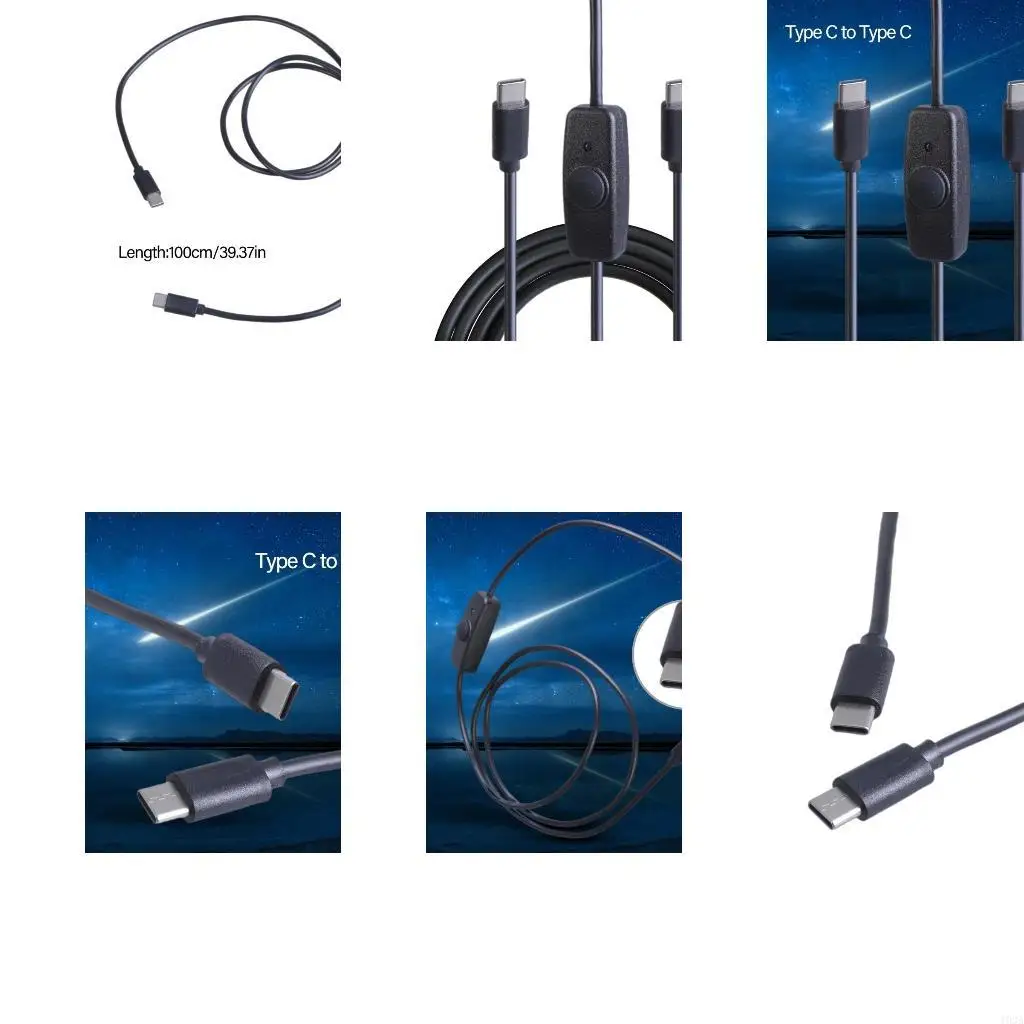 

193A Switching Control Charging Cord Type C Power Cable 20W Power Supply Wire for Desk Lamp Fan Various Type C Devices