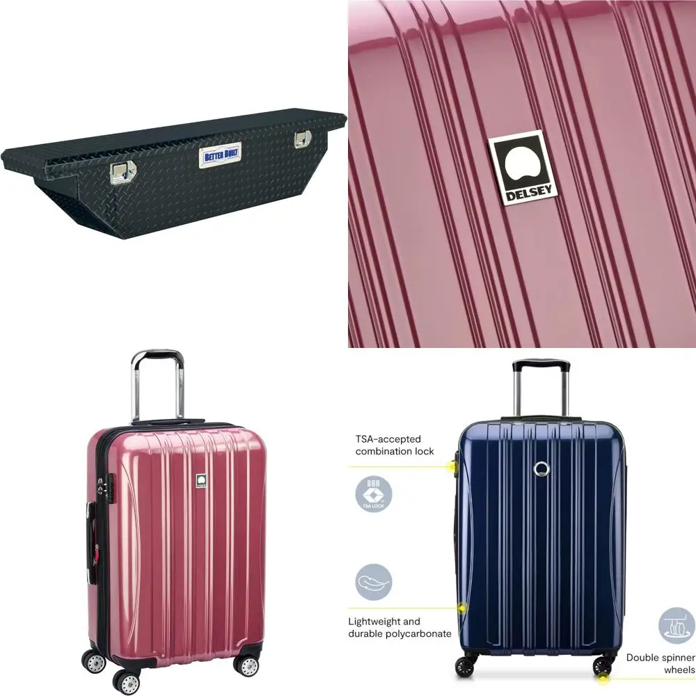 

paris helium aero expandable spinner luggage, peony pink, medium 24 inch