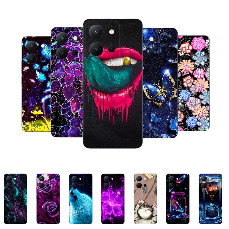 For Vivo Y36 4G Case V2247 Bumper TPU Silicone Soft Shockproof Back Cover for Vivo Y36 Y 36 4G Case VivoY36 Funda Cartoon