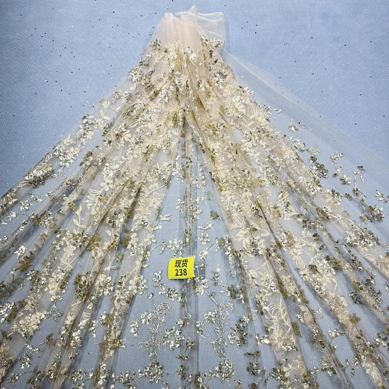 10 yardas de tela africana con - Embroidery Net Dress reseña y precio