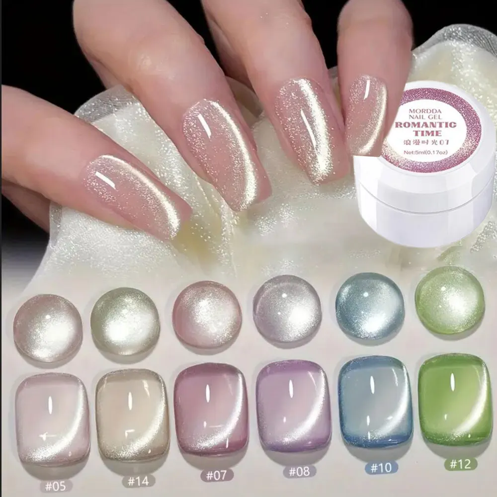 5ml 핑크 그린 블루 퍼플 마그네틱 캣아이 네일 폴리쉬 글리터 홀로그램 UV 젤 바니쉬 반사 캣아이 네일 폴리쉬 0.17oz