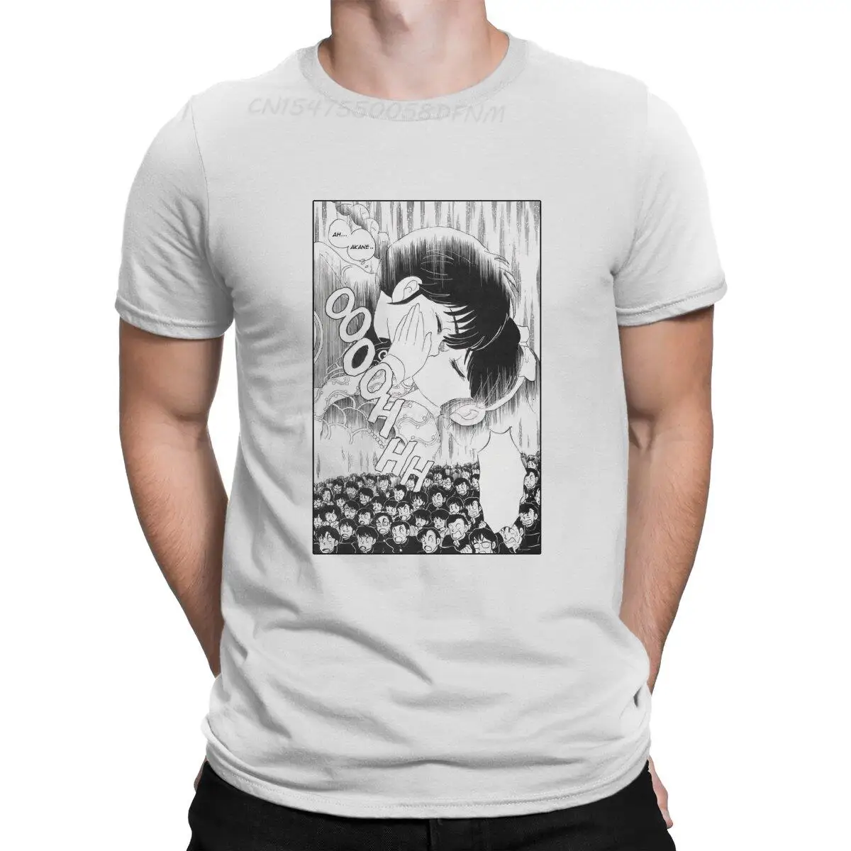 Ranma and Akane Kiss Classic Men\'s T-shirts Ranma Malega Promotion Tee Shirt Men T Shirts Camisas T-Shirts Pure Cotton Oversized
