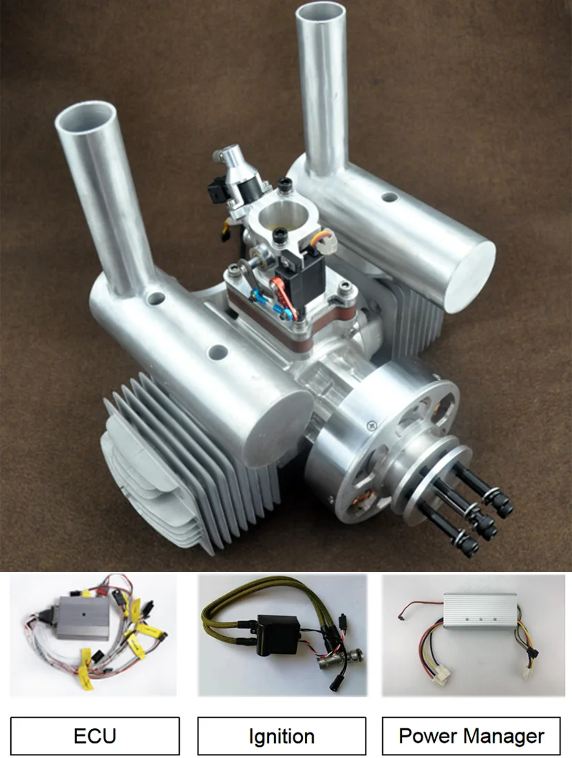 EFI UAV Engine com Starter e Alternador, RC Plane, FPV Drone, Avião de Controle Remoto Profissional, DLA 180 cc, 180 cc