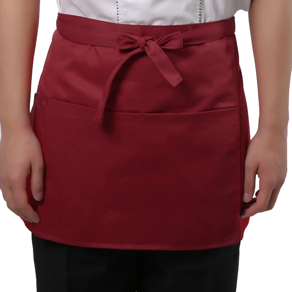 Adjustable Cafe Shop Restaurant Apron Kitchen Painting Pocket Solid Color Aprons for Household Kitchen Accessories