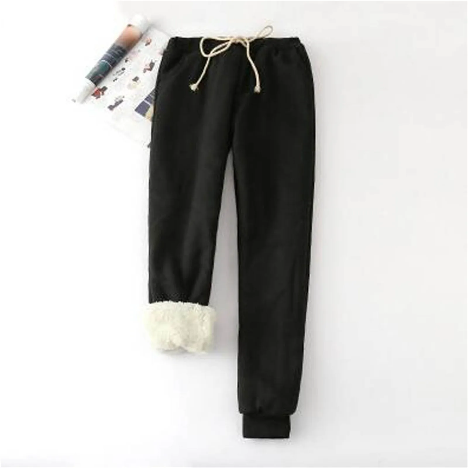 Women's Plus fleece Warm Trousers Casual Jogging Sweatpants High Waisted Loose Drawstring Home Casual Pants Autumn Winter pants