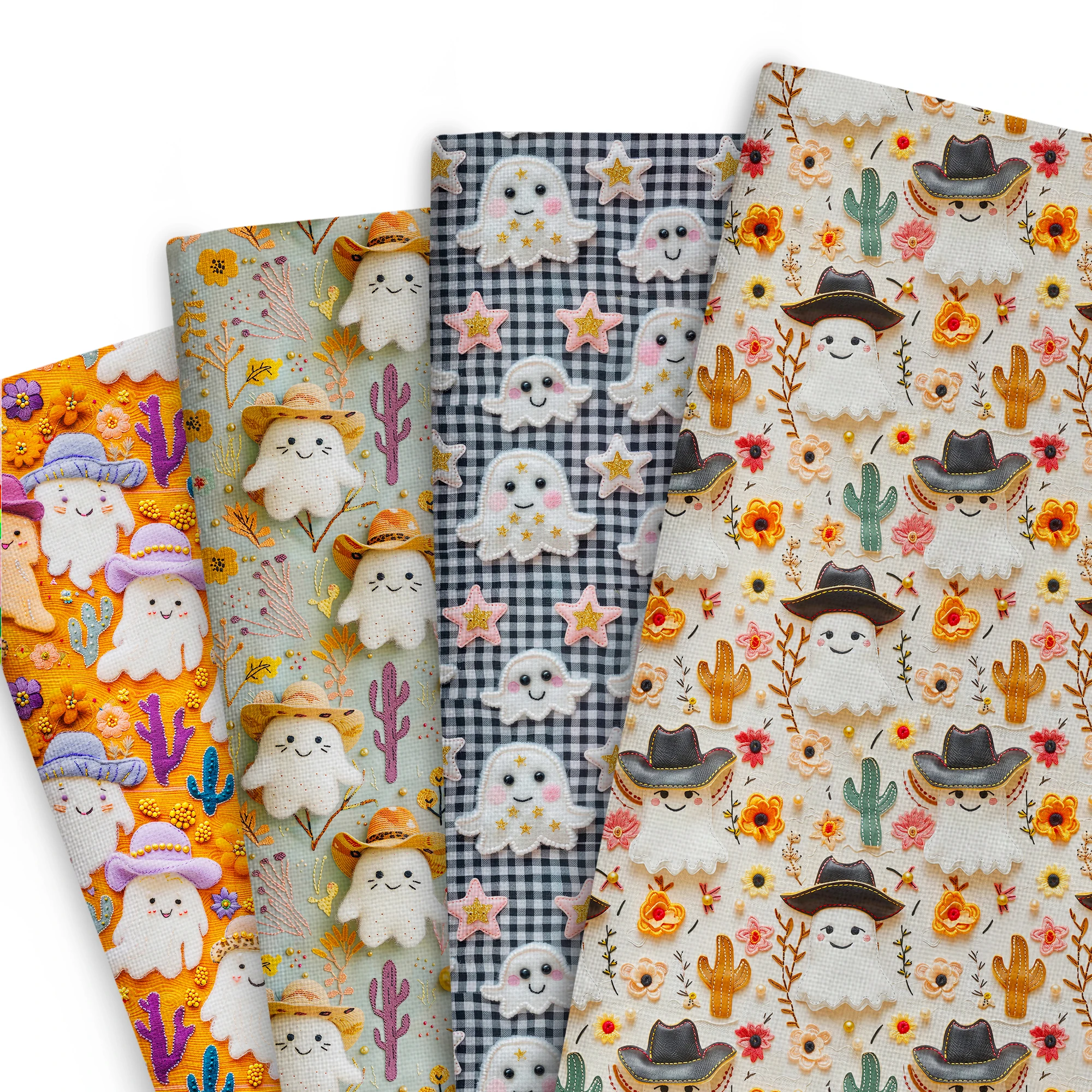 

50*145cm Patchwork 3D Style Ghost Cotton Fabric For Tissue Sewing Quilting Fabrics Needlework Material DIY Handmade
