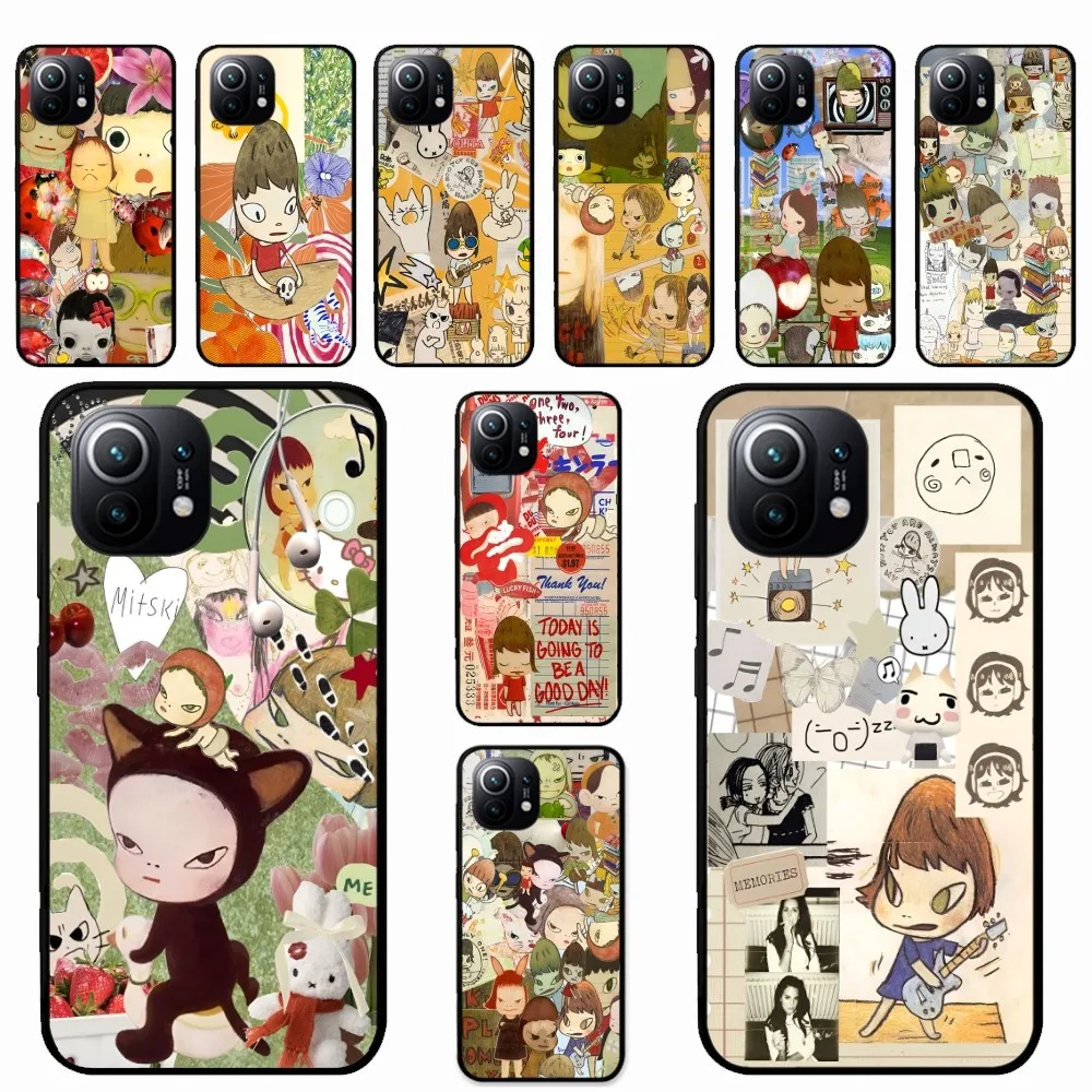 Y-Yoshitomo N-Nara Phone Case For Xiaomi Mi 5X 8 9 10 11 12 Lite Pro 10T PocoX3pro PocoM3 Note 10 Pro Lite