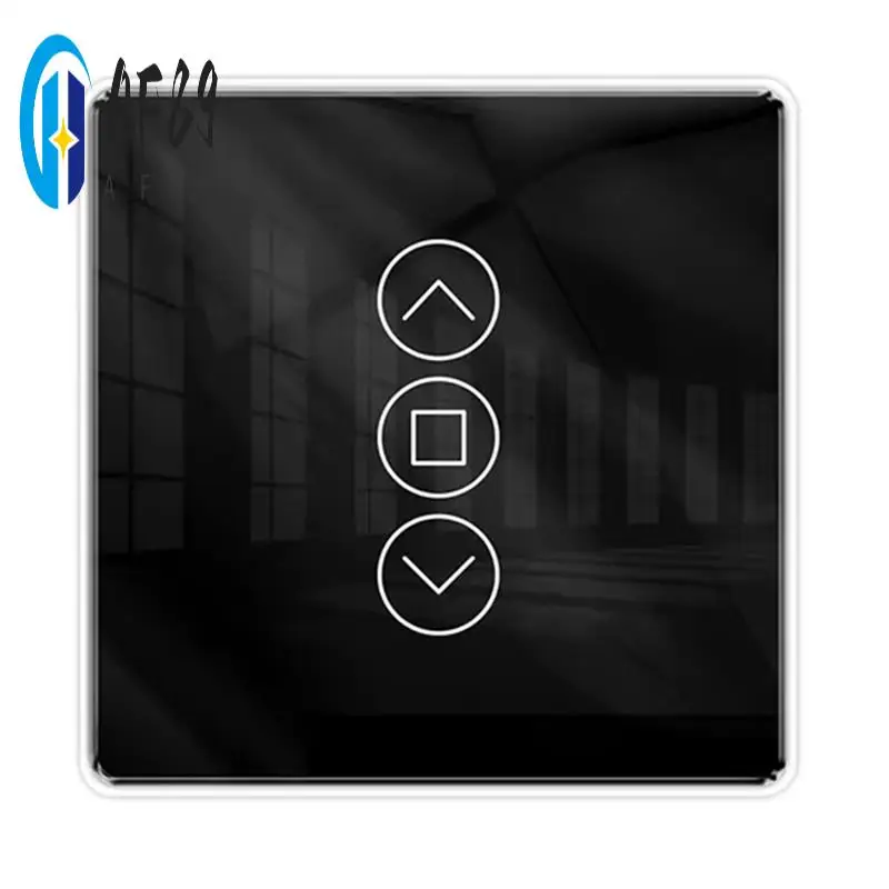 

AF89-Tuya Wi-Fi RF433 2,5D дуговой переключатель для штор, стеклянная сенсорная панель для рулонных жалюзи, переключатель умного приложения, беспроводной Alexa