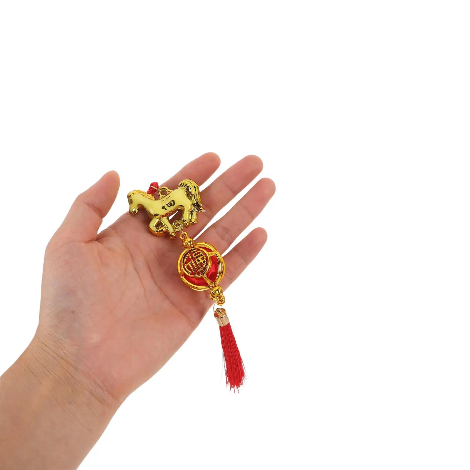 

8Pcs Chinese Horse Tassel Pendant Red Handmade Lucky Charm for New Year Home Decor Festival Door Car Window Hanging Ornament