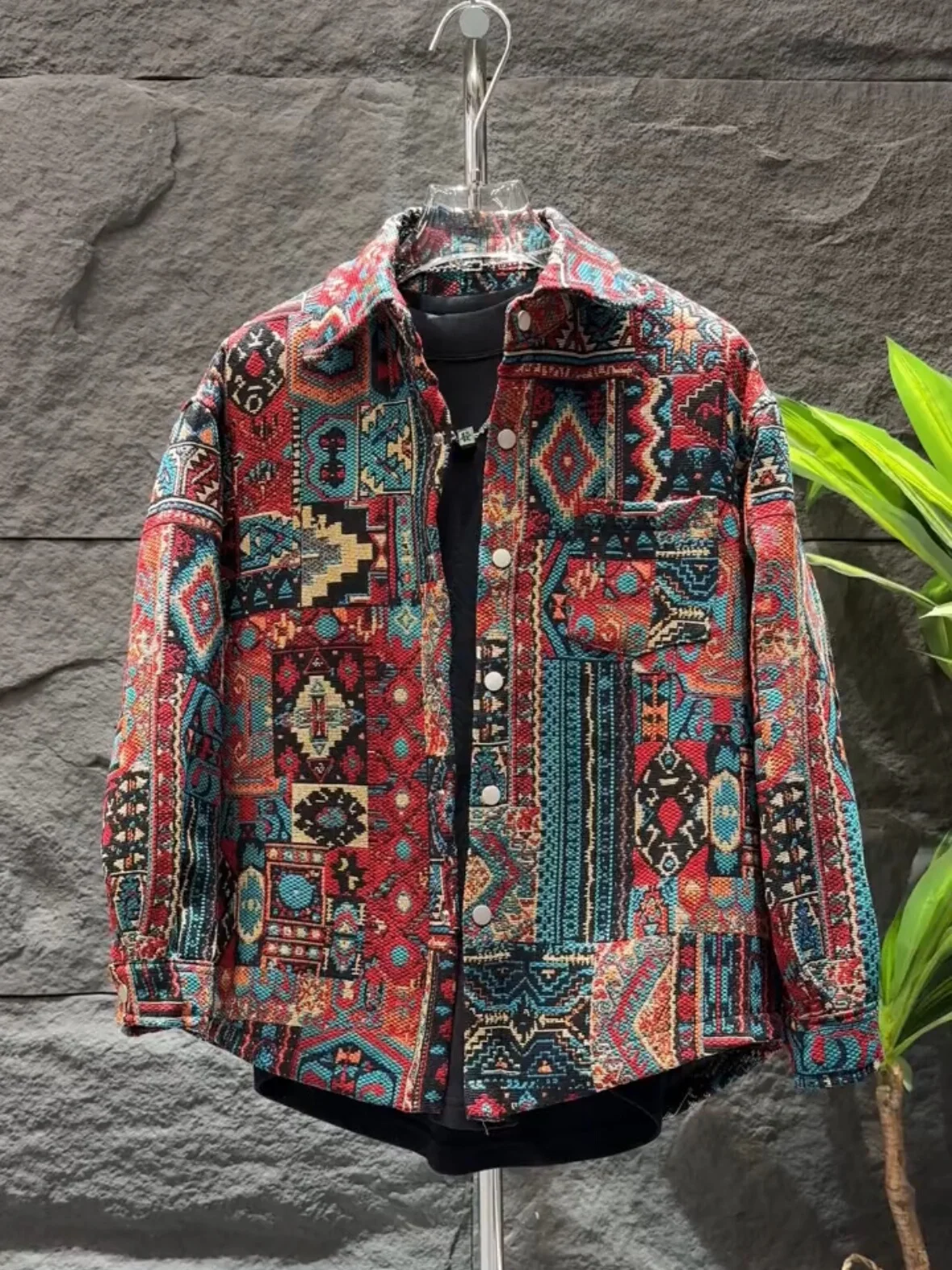 

Повседневная мужская одежда с цветочной вышивкой irt Jaet с воротником, весенне-осенняя новая универсальная теплая верхняя одежда со свободным хвостом