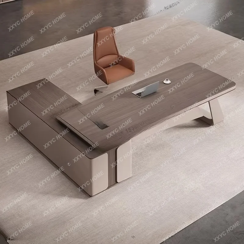 Light luxury desk simple modern chairman president large class desk manager office desk