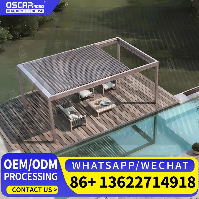 Smart Canopy 3x6 Outdoor Waterproof Motorized Louver Roof Aluminum Structure From China for Balcony Terrace Patio pergolas