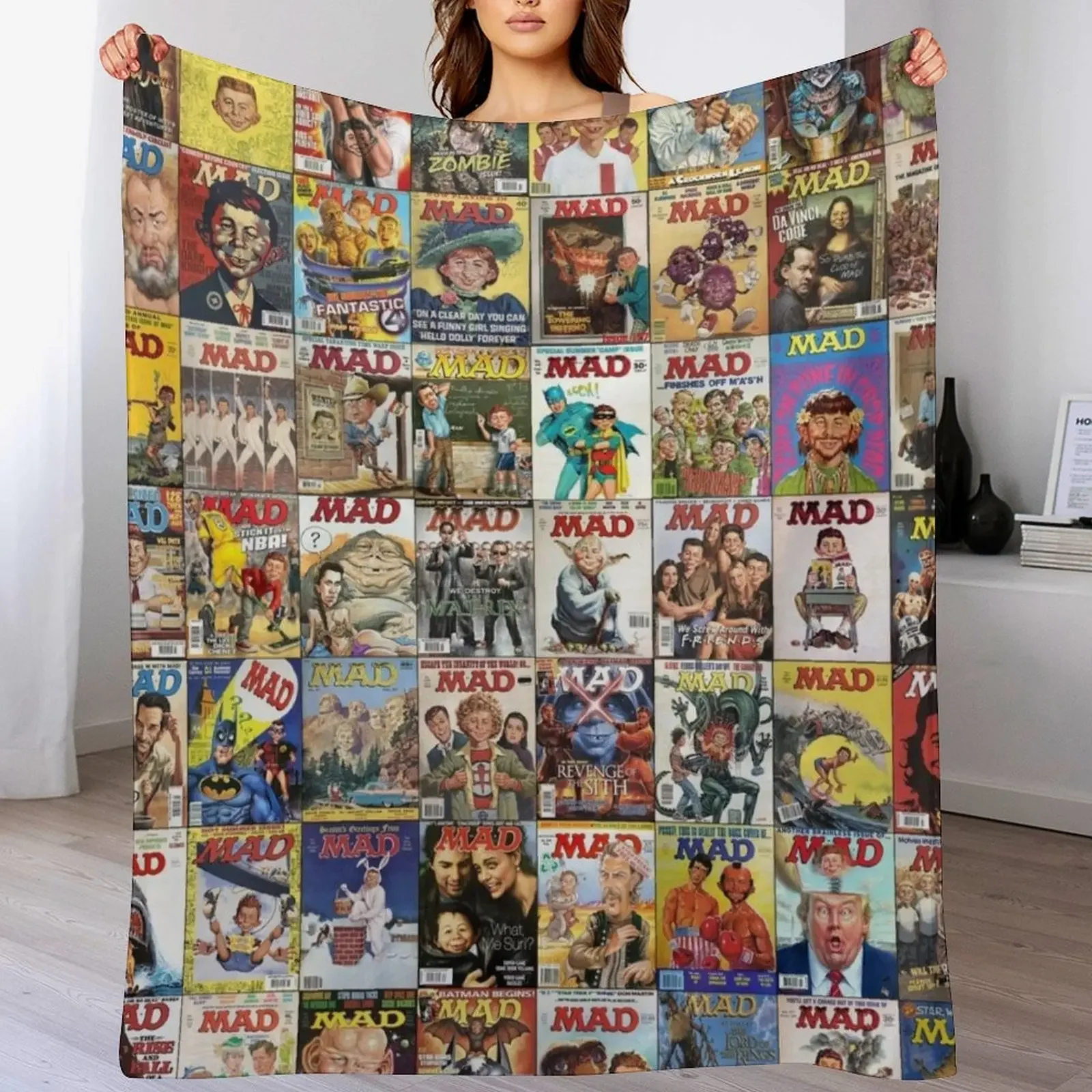 

Mad Magazine Throw Blanket Ultra Plush Cozy Blanket for Napping Sleeping