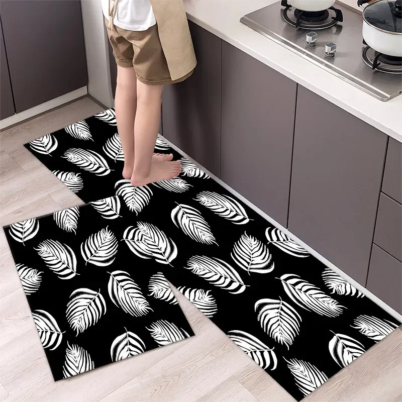 Kitchen Carpet Washable Home Floor Rug Door Mat Entrance Bedroom Bathroom Waterproof Anti-slip Bath Foot Mats Kitchen Rug Set