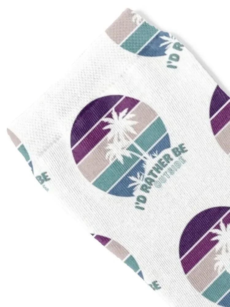 I'd Rather Be Outside - Vintage Hawaii Sunset - BEACH LOVE - Sunset Chaser Socks gifts Socks For Women Men's