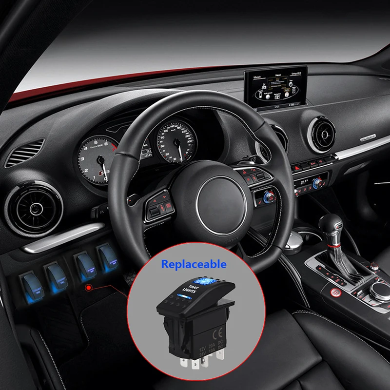 Herorider Auto Barca Camion Illuminato Interruttore A Levetta 12v ON-OFF Impermeabile Toggle Rocker Reverse Posteriore LED Auto Barca Interruttore