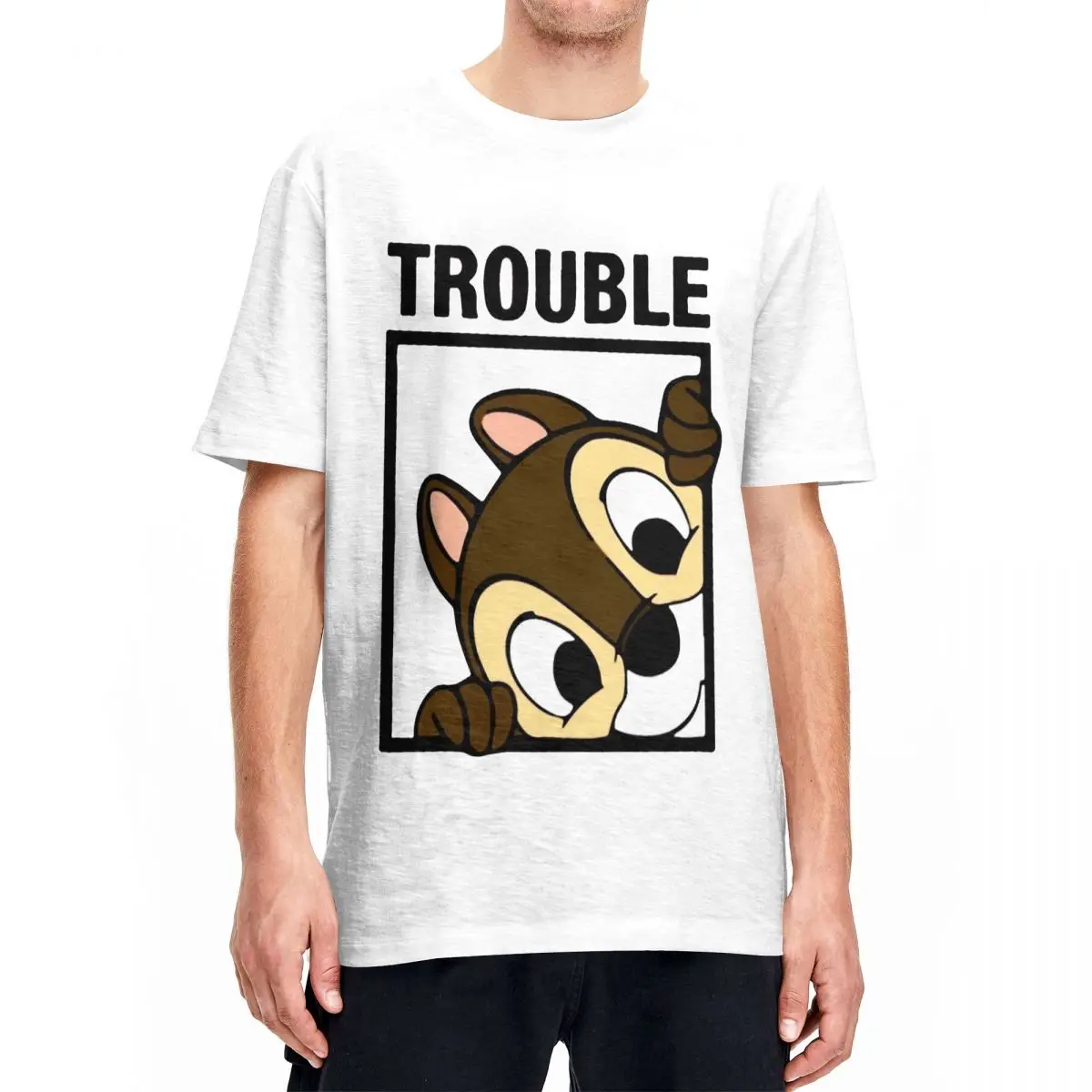 Vintage T-Shirt Chip And Dale Rescue Rangers Cotton T Shirts Chipmunks Hippie Tee Shirt for Male Summer Y2K Short Sleeve Tops