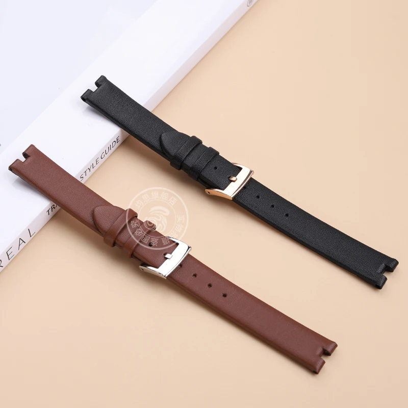 14mm cowhide leather watch strap black brown women's watchband watch accessories For CASIO SHEEN series 5450 SHE-C100L SHE-C110