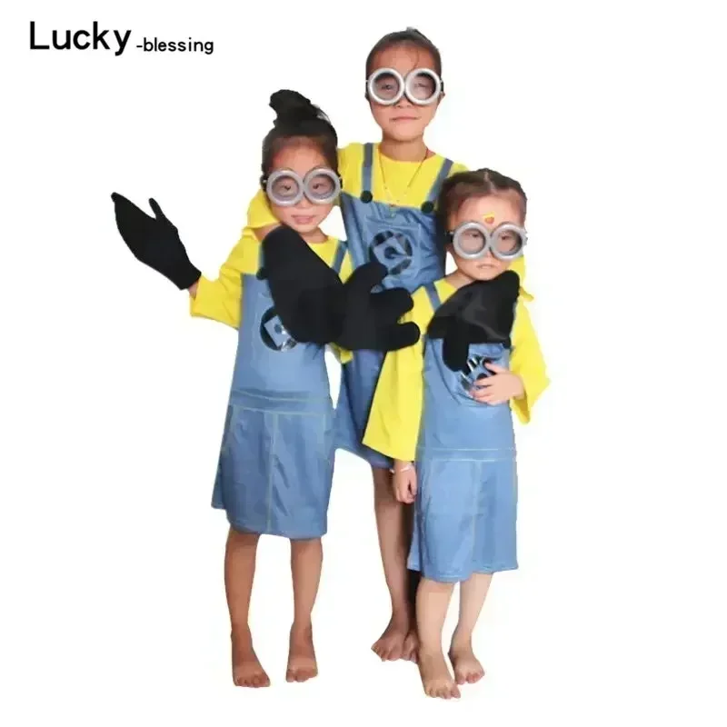 Full Family Cosplay Anime School Boy/Girl Dress Jumpsuits Kids Adult Masquerade Party Despicable Me Costumes Halloween Clothes