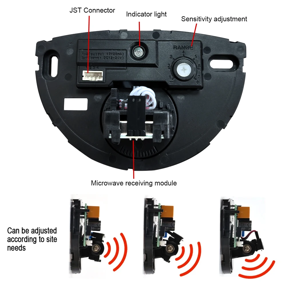 AC 12-24V 24.125GHz Wired Microwave Motion Sensor Switch Radar Detector Garage Alarm COM ON Relay Output Sensor Switch 12V 24V