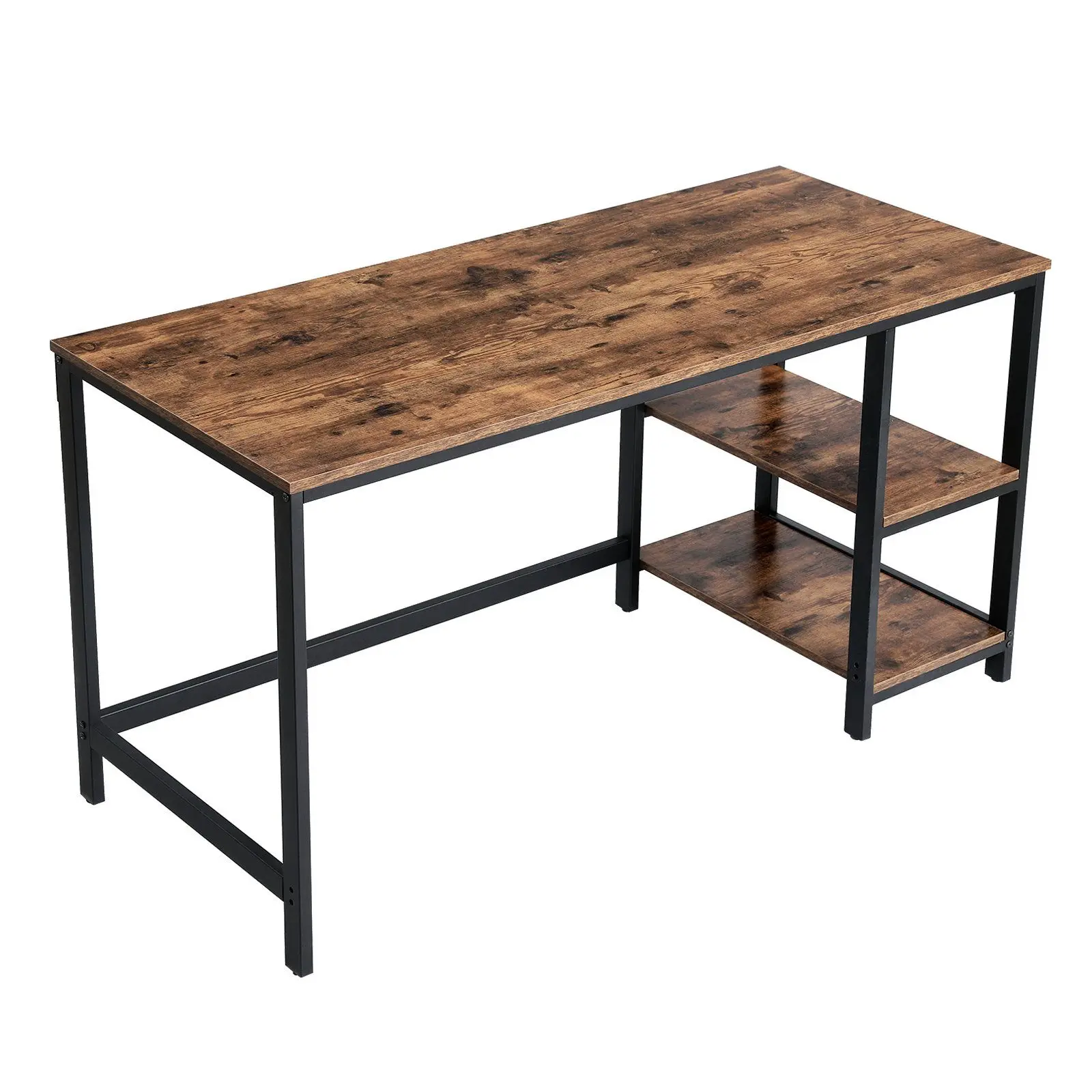 VASAGLE Desk Computer table, 120/140CM office table with 2 shelves