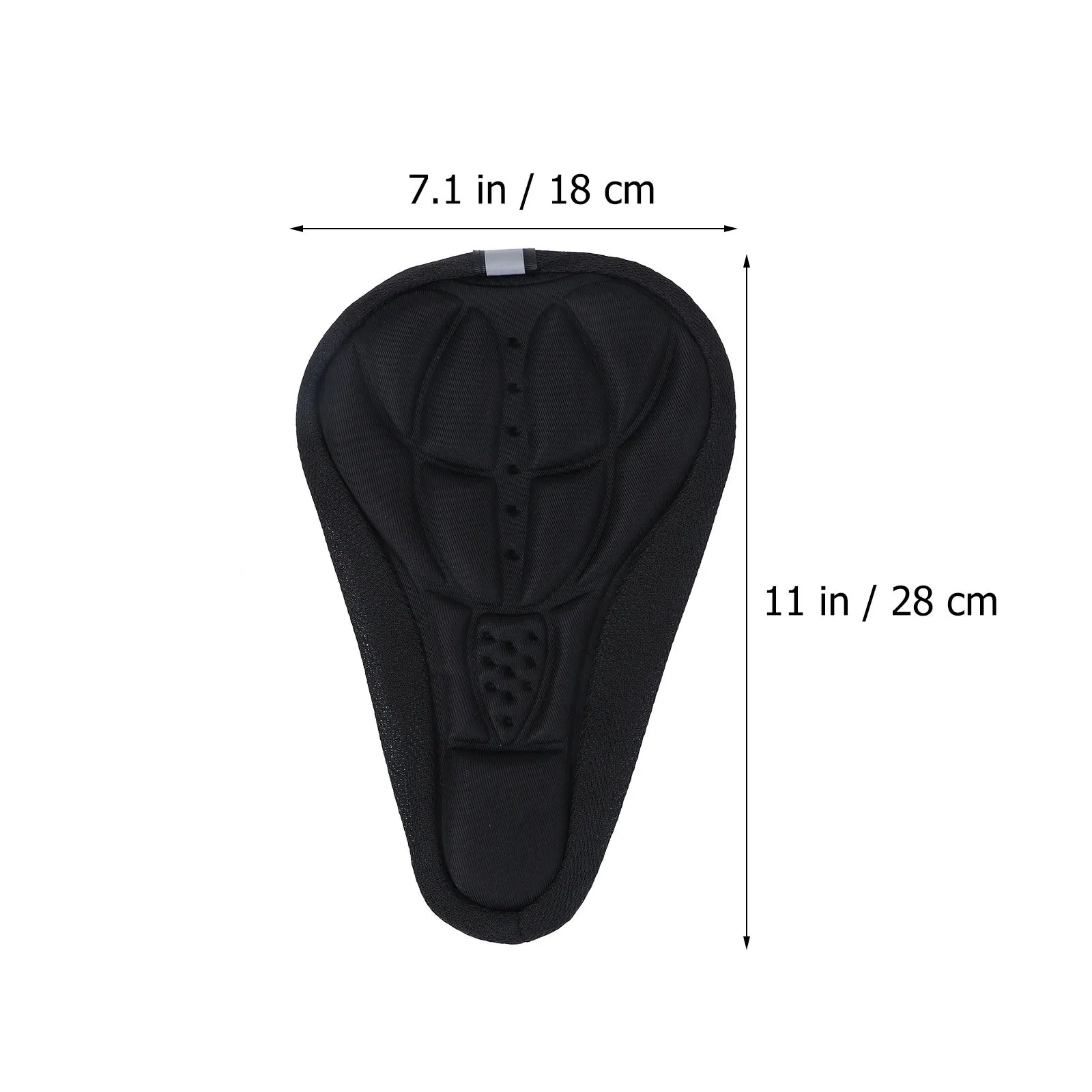 Almohadilla para sillín de bicicleta ergonómica 3D, funda de asiento de Gel negro, absorción de golpes, suave, transpirable, antideslizante, cordón ajustable para carretera