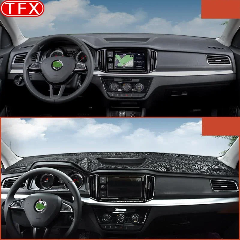 LIEI Flannel Dash Cover Pad For Skoda Kamiq Gt 2018-2023 Anti-Slip Mat Dashboard Sunshade Dashmat Protect Carpet Interior Access