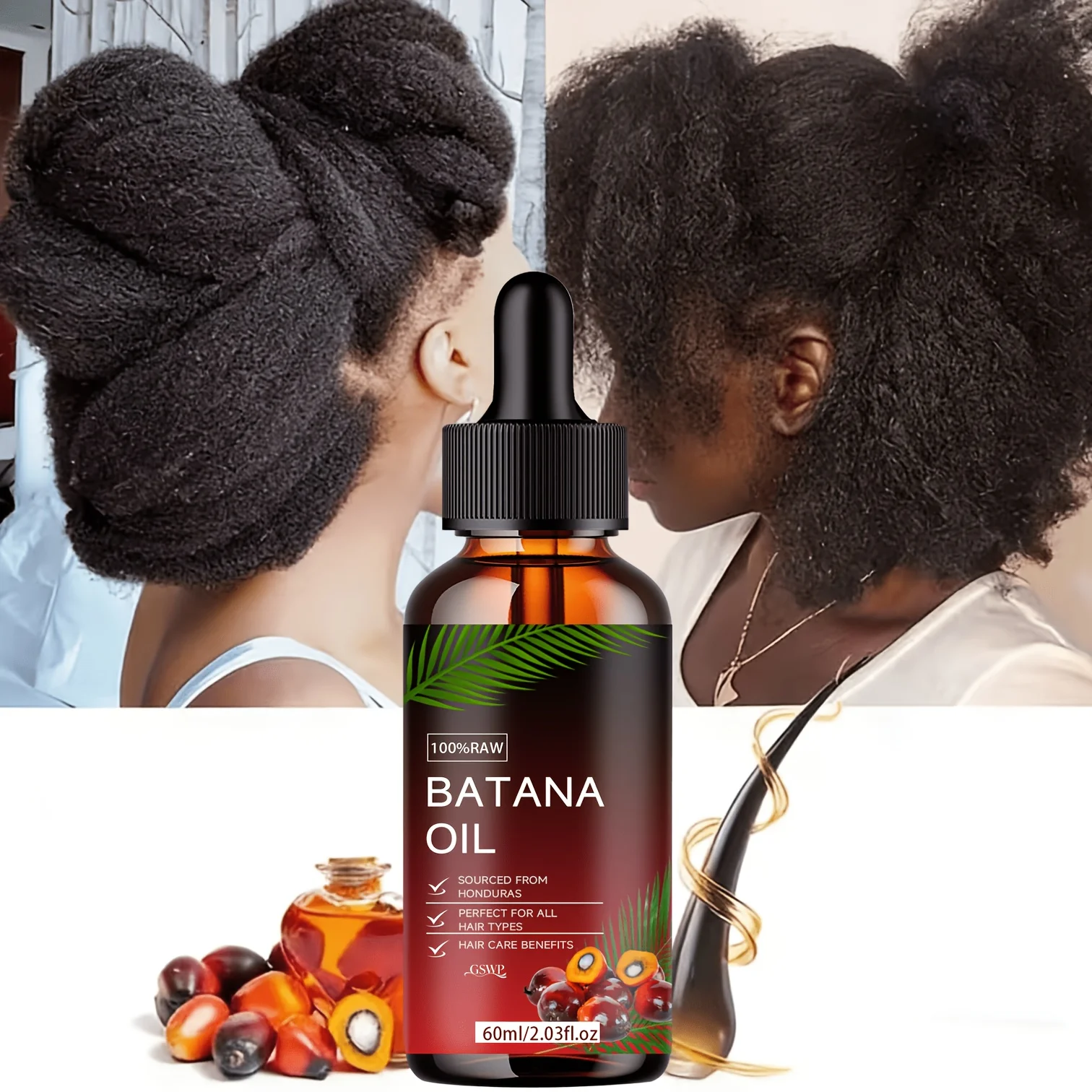 GSWP Batana Oil Hair Oil, Deep Moisturizing, Making It Soft and Shin, Deep Conditioning & Strengthening, Repairing Hair.60/120ml view 3