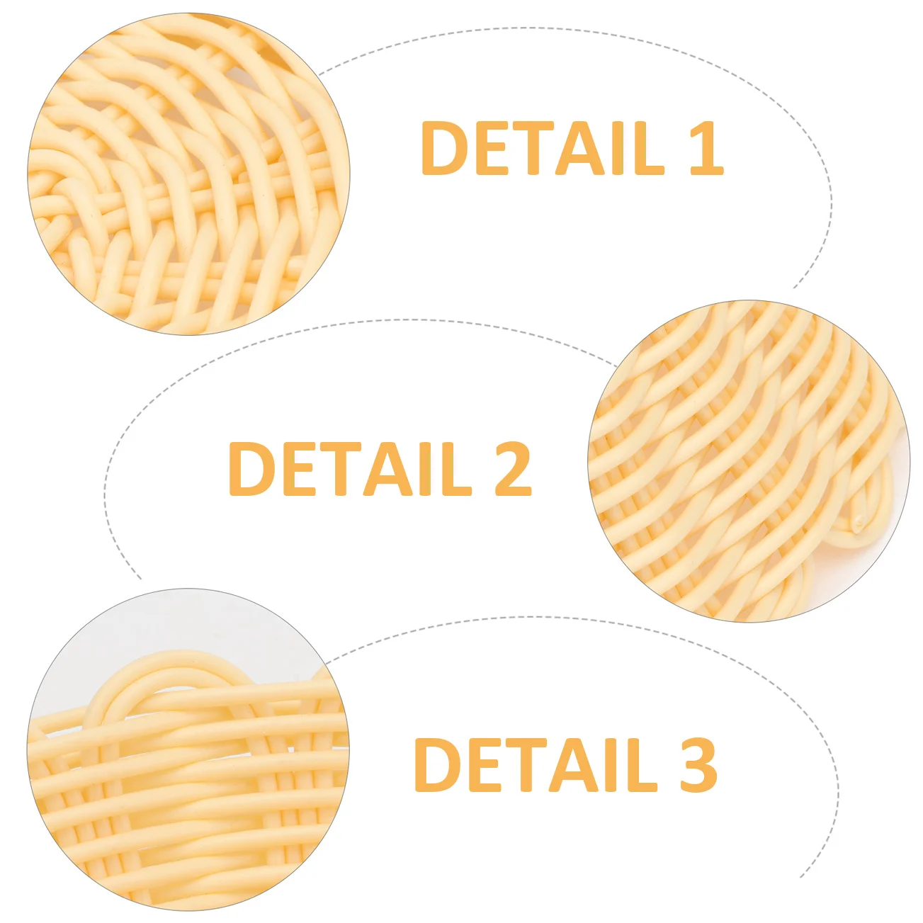 

1pc Simulated Rattan Woven Basket Khaki Plastic Fruit Storage Basket For Kitchen Living Room Hotel Household Organizing