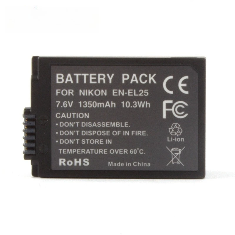 7.6V 1350mAh 10.3Wh EN-EL25 Rechargeable Camera Battery For Nikon Z50 Z30 ZFC Camera ENEL25 MH-32
