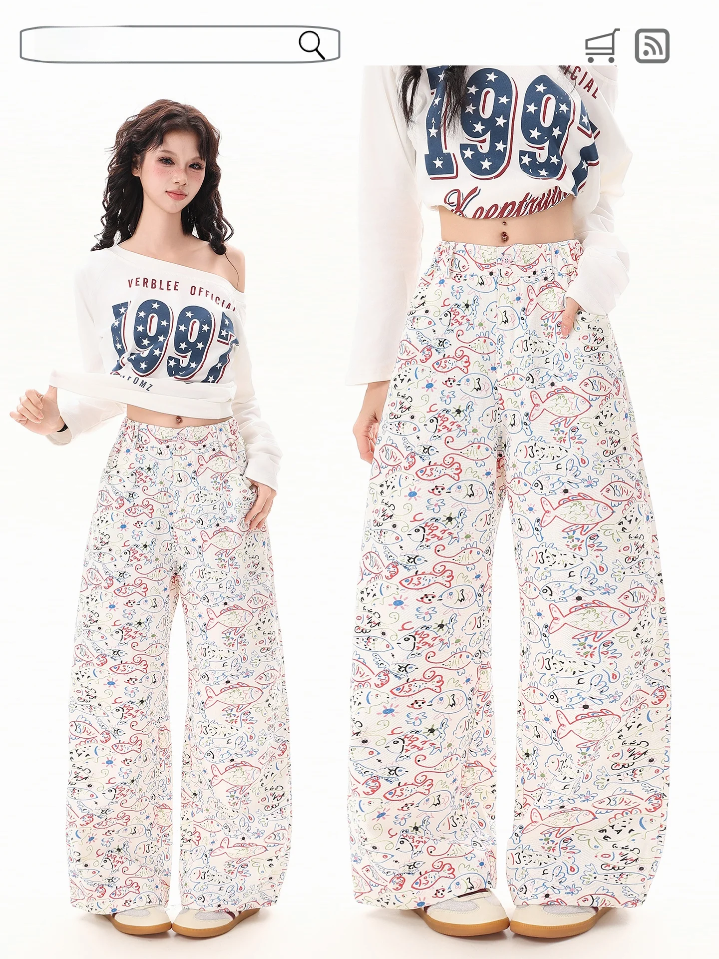 

Boeax Fun Hand-Painted Loose Women's Jeans Spring 2026 Slimming Knife-Shape Design Casual Youthful Style Natural Waist