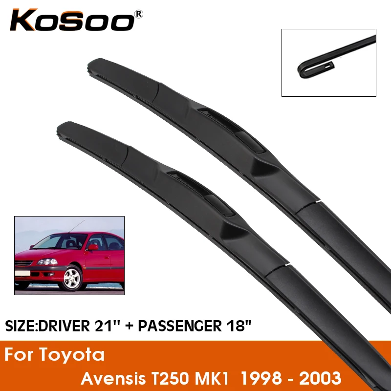 

Car Wiper Blade For Toyota Avensis T250 MK1 1998-2003 Windshield Rubber Silicon Refill Front Window Wiper 21"+18" Accessories